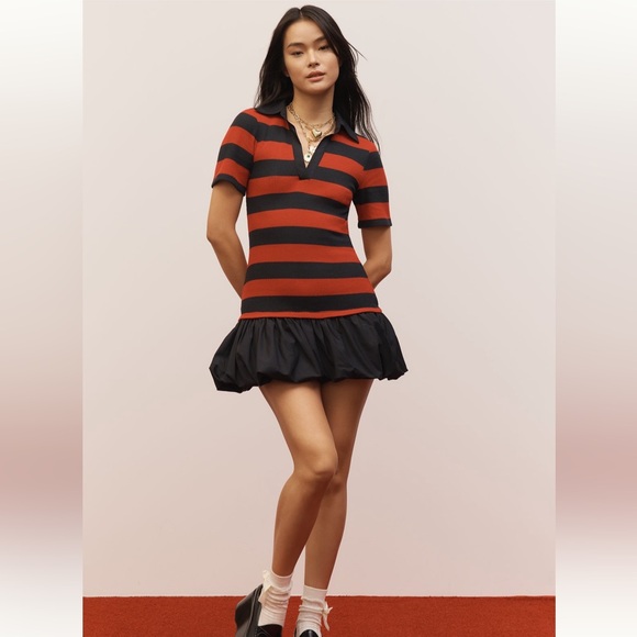 Anthropologie Maeve Bubble hem Twofer Mini dress - Picture 3 of 12